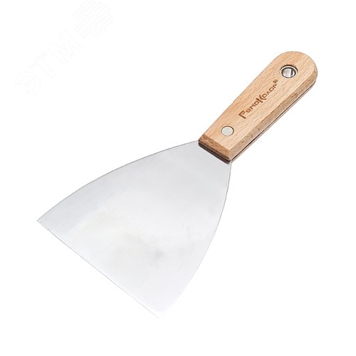 Изображение товара Шпательная лопатка Профи, нержавеющая сталь, зеркал. полотно, деревянная рукоятка, 100мм (шт)