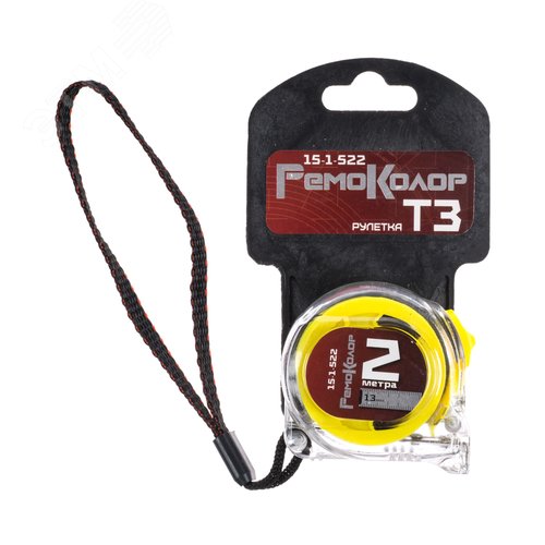 Изображение товара Рулетка Т3, прозрачный корпус из ABS-пластика, трехслойное покрытие ленты, 2мх13мм (шт)