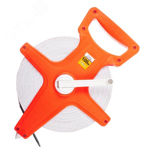 Изображение товара Мерная лента фибергласовая геодезическая, открытый пластик. корпус, лента из ПВХ, 100м х 13мм (шт)