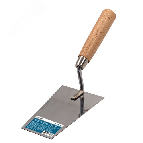 Изображение товара Мастерок штукатурный Трапеция, нержавеющая сталь 0,8мм, рукоятка из бука, 140х60мм (шт)