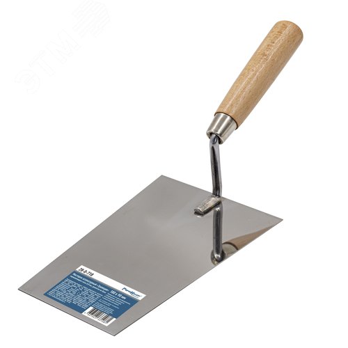 Изображение товара Мастерок штукатурный Трапеция, нержавеющая сталь 0,8мм, рукоятка из бука, 180х90мм (шт)