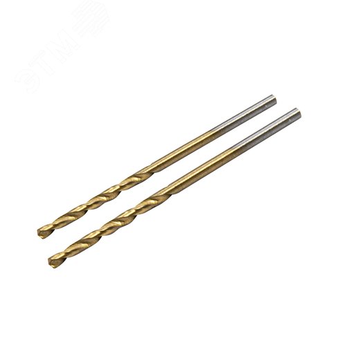 Изображение товара Сверло по металлу 1,0 x 34 мм, заточка 135 градусов, Р6М5/HSS TIN, 2 шт. (упак)