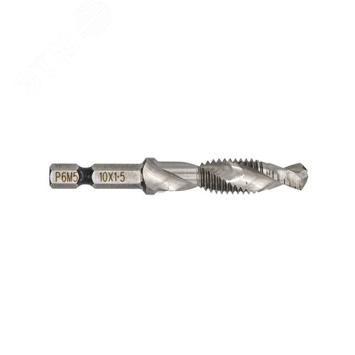 Изображение товара Сверло-метчик М10 х 72 мм, шаг 1,5 мм, Р6М5, 6-гранный хвостовик (шт)