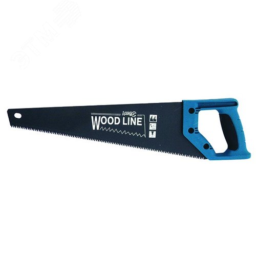 Изображение товара Ножовка по дереву (пила) WOOD LINE, 400 мм, шаг 3,5 мм/ 7-8TPI, 3D-заточка, тефлоновое покрытие, чехол (шт)