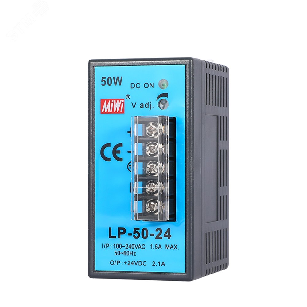Изображение товара Импульсный блок питания MIWI LP-50-12 на DIN-рейку 12В 4.2А надежное питание