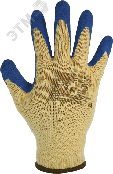 Изображение товара Перчатки х/б бесшовные с покрытием из рельефного текстурированного латекса ArmProtect 1499z. Цвет белый/синий р.11 (пар)