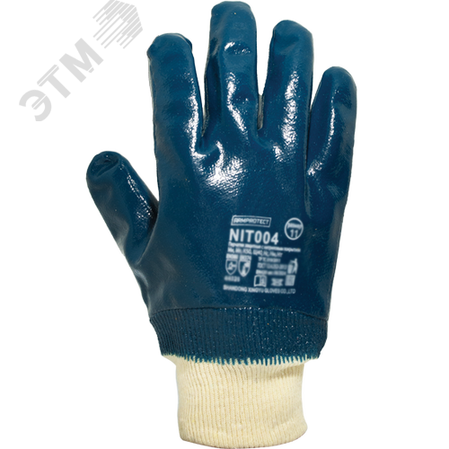Изображение товара Перчатки защитные на х/б основе с полным нитриловым покрытием с манжетой ArmProtect NIT004 р.11 (пар)