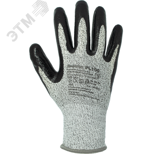 Изображение товара Перчатки трикотажные антипорезные из материала HPPE с частичным покрытием из нитрила ArmProtect PL100 р.9 (пар)