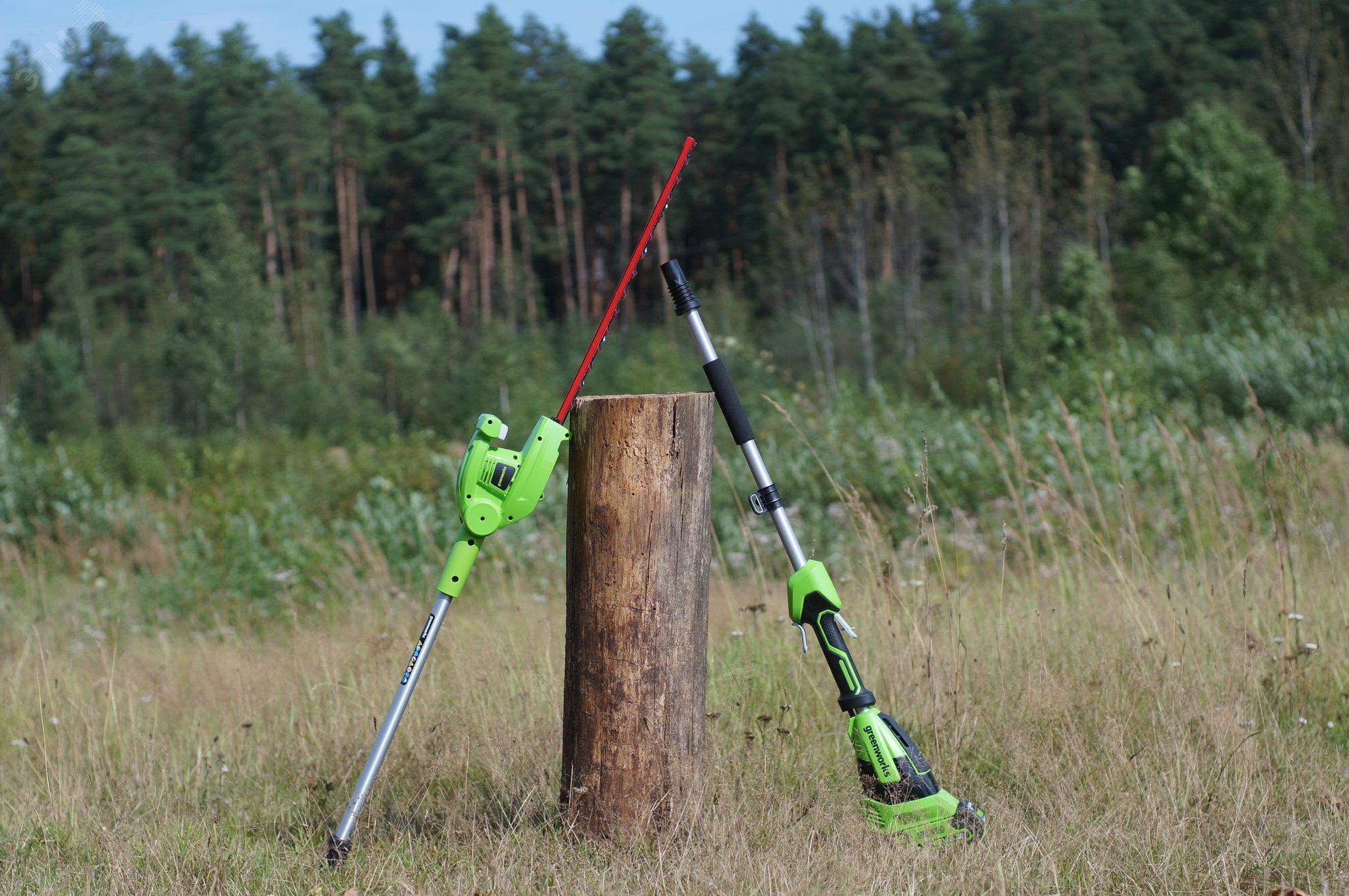 Изображение товара Кусторез штанговый аккумуляторный Greenworks G40PHA, 40V, 51см, без АКБ и ЗУ (2300407) (шт)