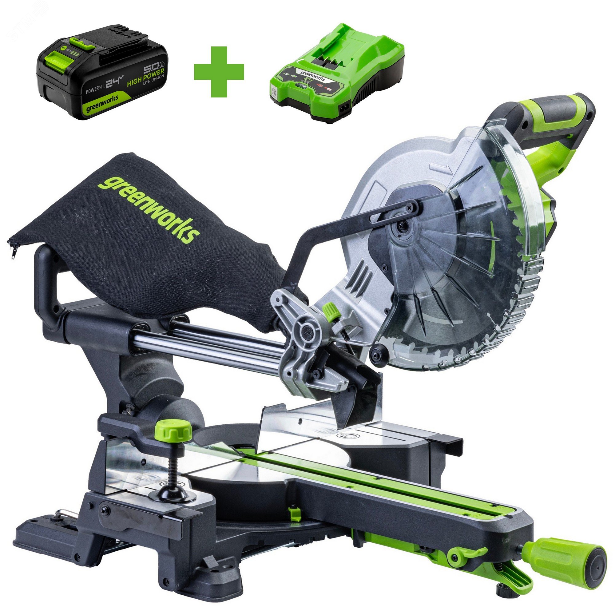 Изображение товара GD24MS216 торцовочная пила аккумуляторная 24V, 65x310 мм