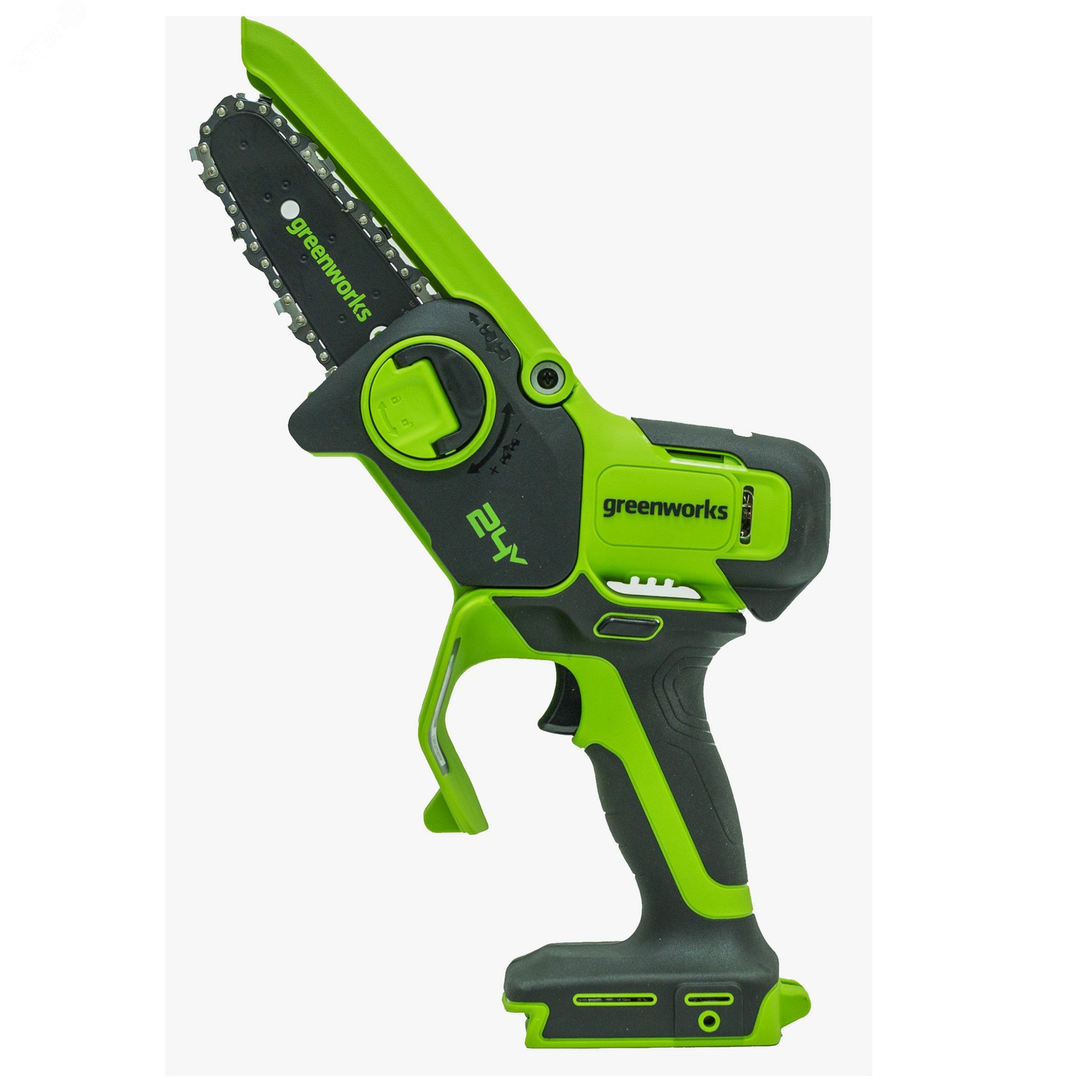 Изображение товара Цепная мини пила аккумуляторная Greenworks G24MCS10, 24V, 10см, без АКБ и ЗУ (2008207) (шт)