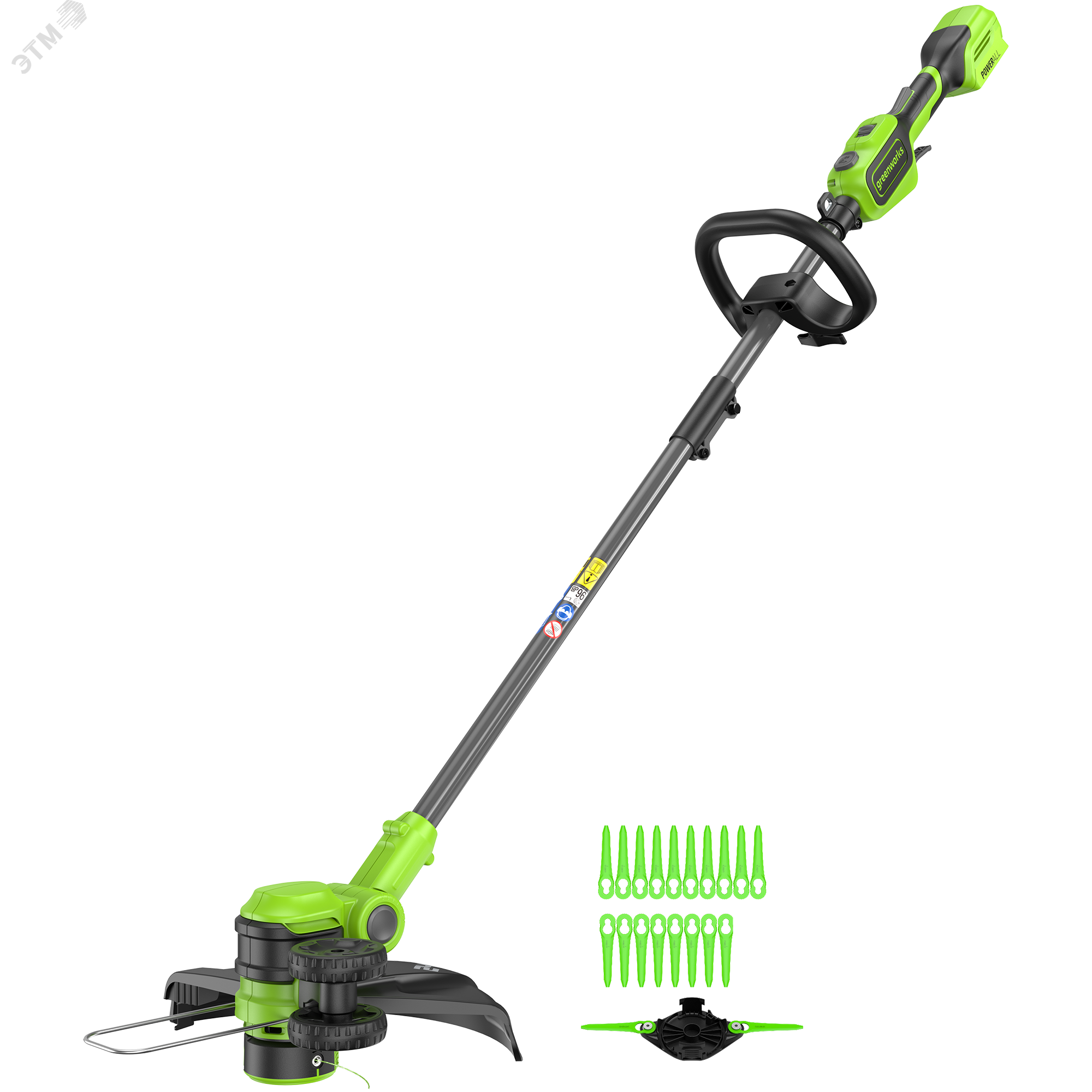 Изображение товара Триммер аккумуляторный Greenworks GD24LT331, 24V, 33 см, без АКБ и ЗУ (2113407) (шт)