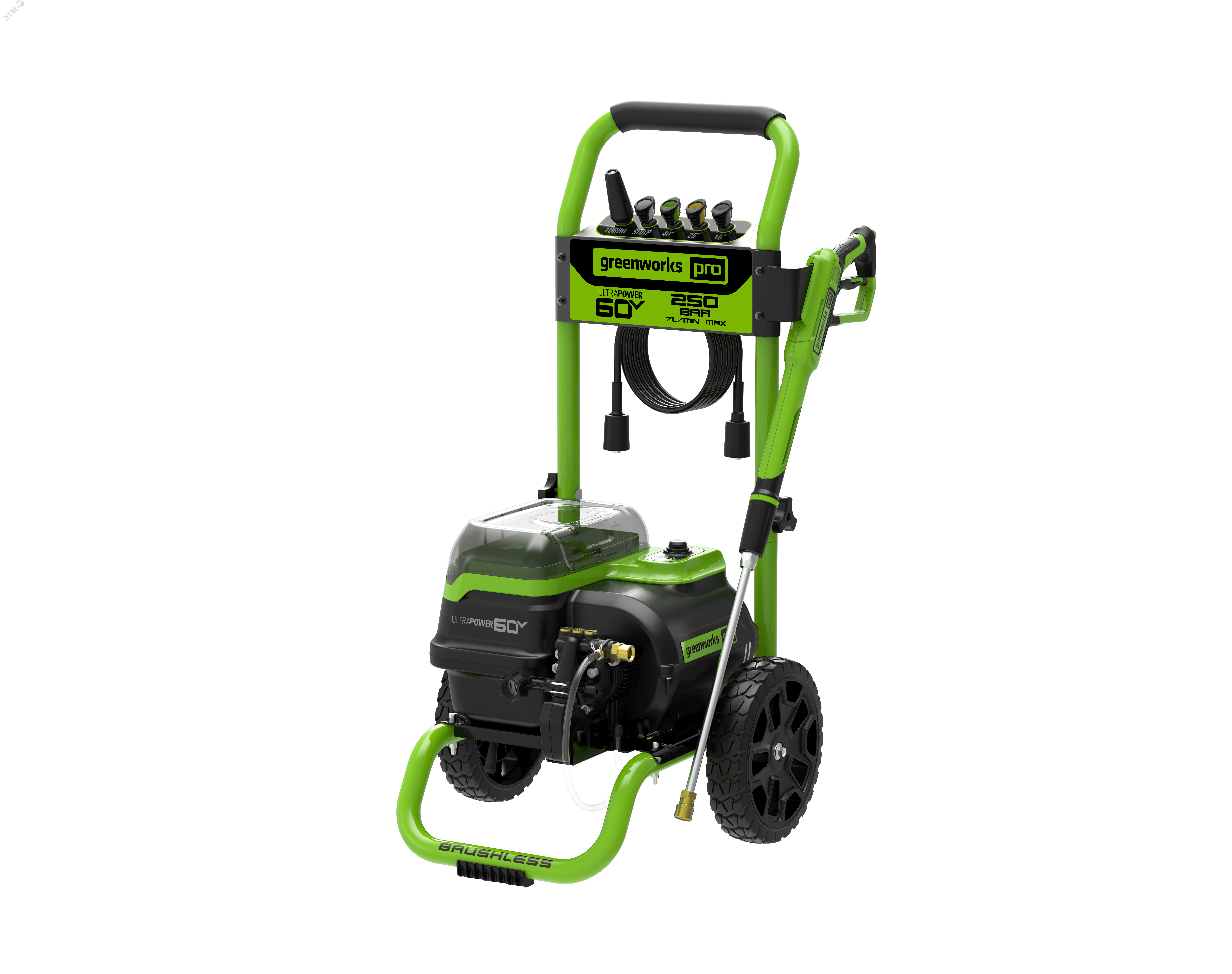 Изображение товара Мойка высокого давления аккумуляторная GDPW60DP, 60V, 250 бар, бесщеточная, с портом на 2 АКБ (5106207) (шт)