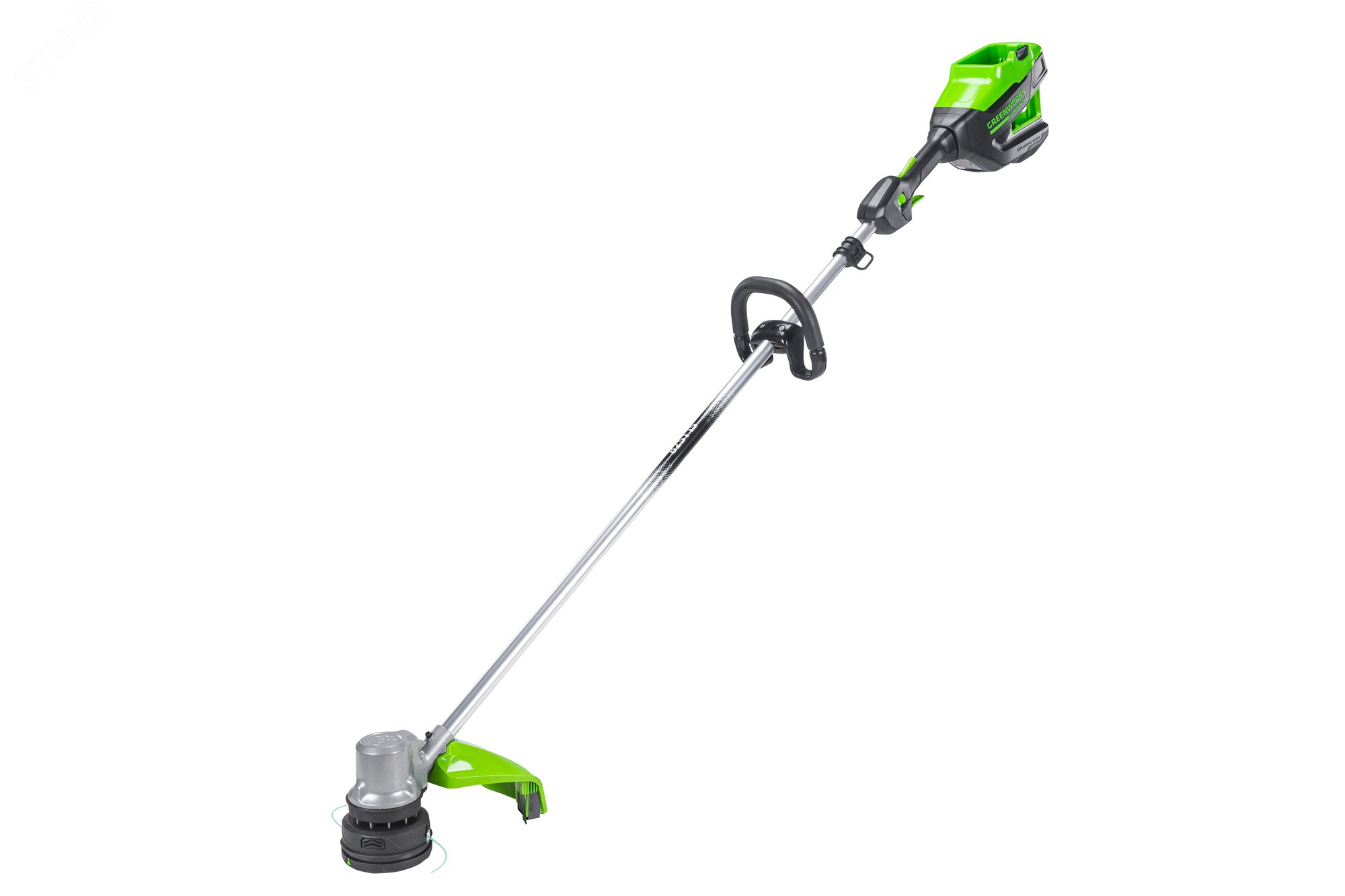Изображение товара Триммер аккумуляторный Greenworks GD82LT, 82V, 40 см, бесщеточный, с 1хАКБ 2.5 Ач. и ЗУ (2110607UA) (шт)