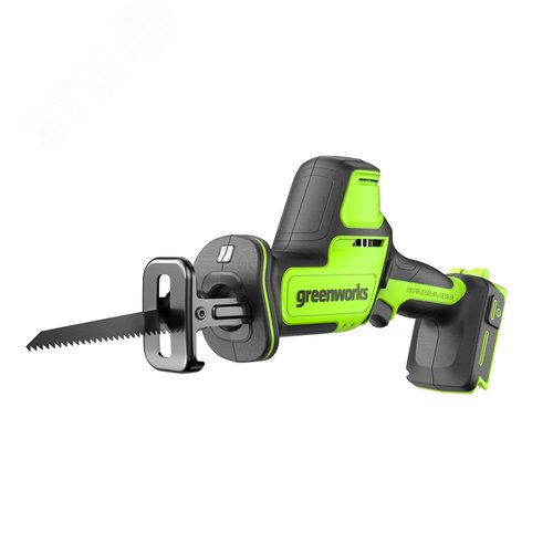 Изображение товара Пила сабельная акк. Greenworks GPT-CRS-25, 24V, б/щет, 0-3000/мин, рез 80 мм дер., LED, без АКБ и ЗУ (1200507) (шт)