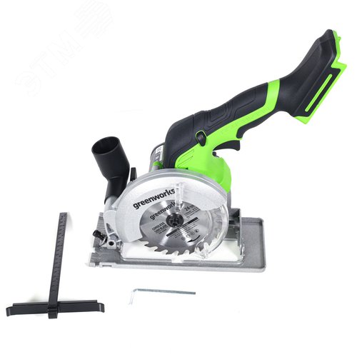 Изображение товара Дисковая мини пила акк. Greenworks G24MCS, 24V,б/щет,120x9,5мм, 6500 об/мин, рез 39мм, без АКБ и ЗУ (1501207) (шт)