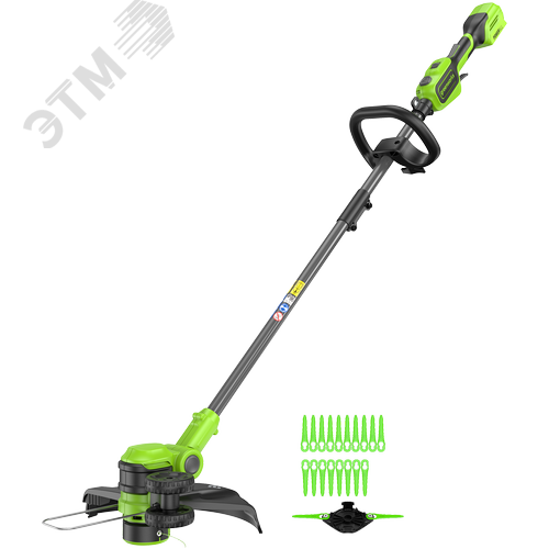 Изображение товара Триммер аккумуляторный Greenworks GD24LT331, 24V, 33 см, без АКБ и ЗУ (2113407) (шт)