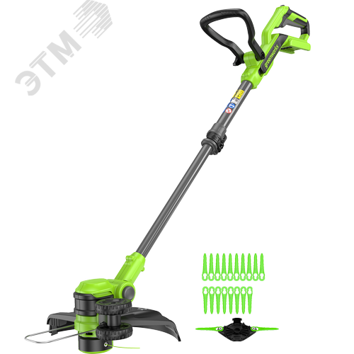 Изображение товара Триммер аккумуляторный Greenworks G40LT331, 40V, 33 см, с 1хАКБ 2Ач и ЗУ (2113507UA) (шт)