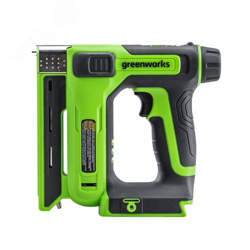 Изображение товара Гвозде / Скобозабиватель (степлер) акк. Greenworks G24CS10, 24V, 60 уд/мин, скобы Т53, гвозди Т47, без АКБ и ЗУ (3400107) (шт)