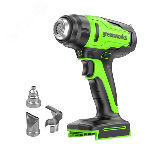 Изображение товара Строительный фен акк. Greenworks G24HG, 24V, 550°С, 200 л/мин, без АКБ и ЗУ (3400207) (шт)
