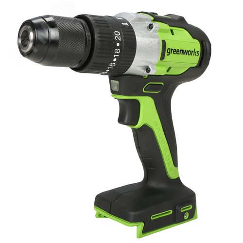 Изображение товара Дрель-шуруповерт ударная акк. Greenworks GD24DD60, 24V, б/щет,0-450/0-1700 об/мин, 30/60Нм, без АКБ и ЗУ (3704107) (шт)