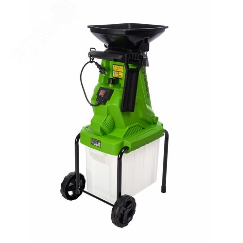 Изображение товара Измельчитель садовый электрический Greenworks GW-2800SD, 220 В, 2800 Вт с контейнером (2208007) (шт)