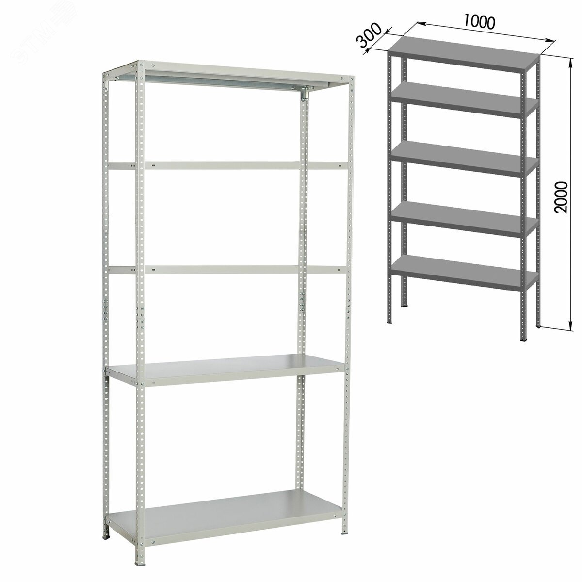 Изображение товара Стеллаж металлический BRABIX MS Plus-200/30-5 с 5 полками