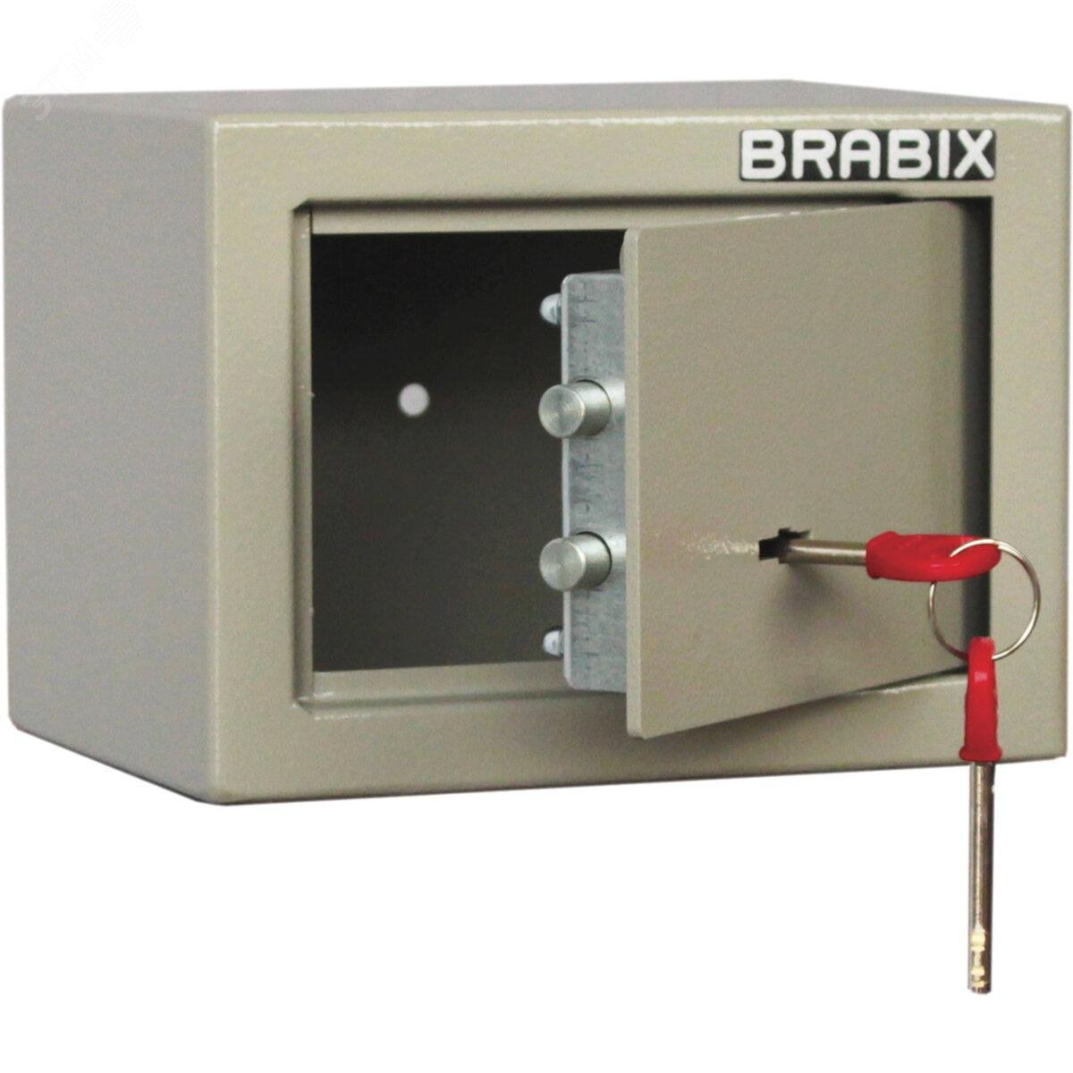 Изображение товара Сейф мебельный BRABIX D-14m (в145 х ш200 х г150мм,3кг), ключевой замок, крепл. к стене, 291160 (шт)