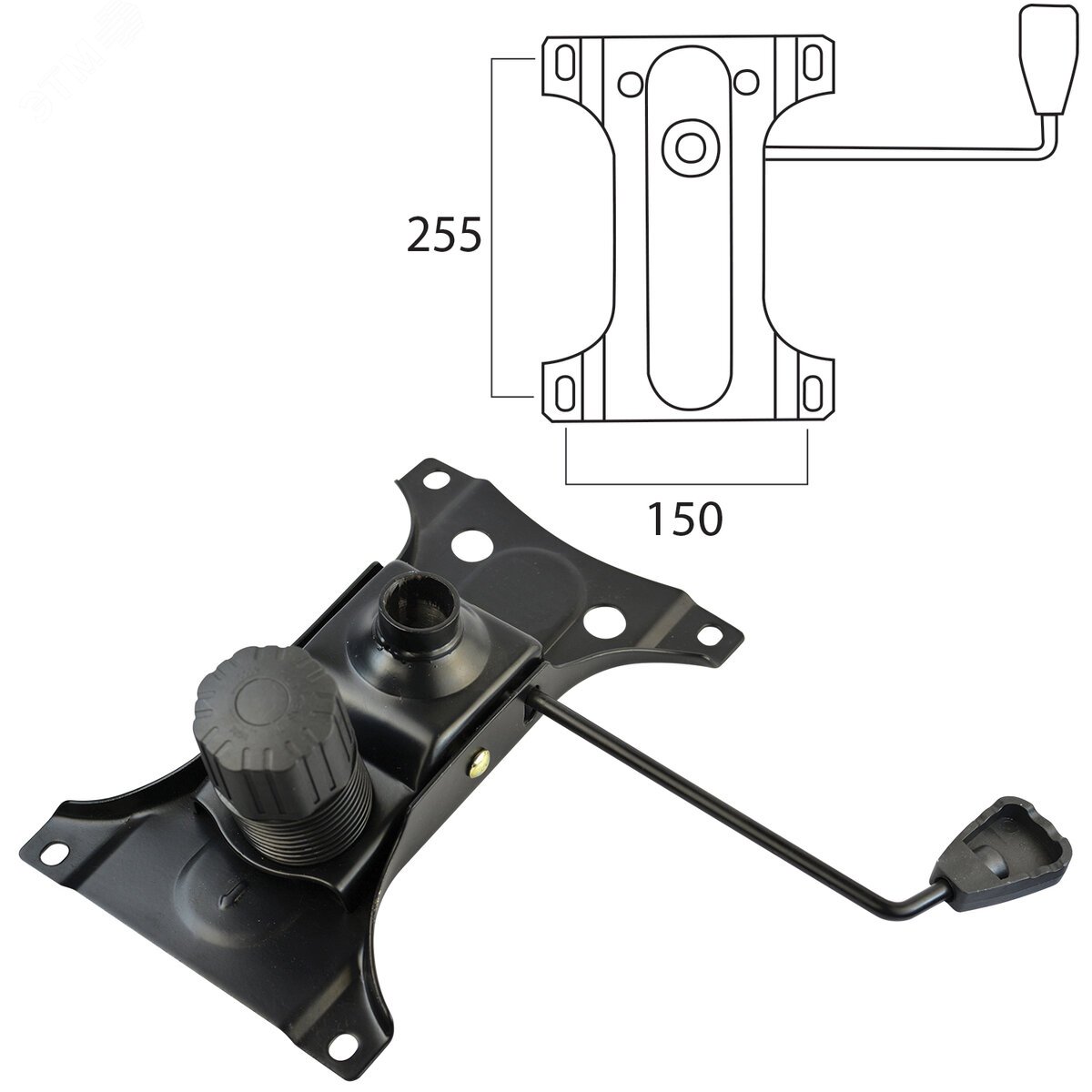 Изображение товара Механизм качания BRABIX ''Топ-ган'' для кресла, 150х255 мм. межцентровое расстояние крепежа , 532006 (шт)