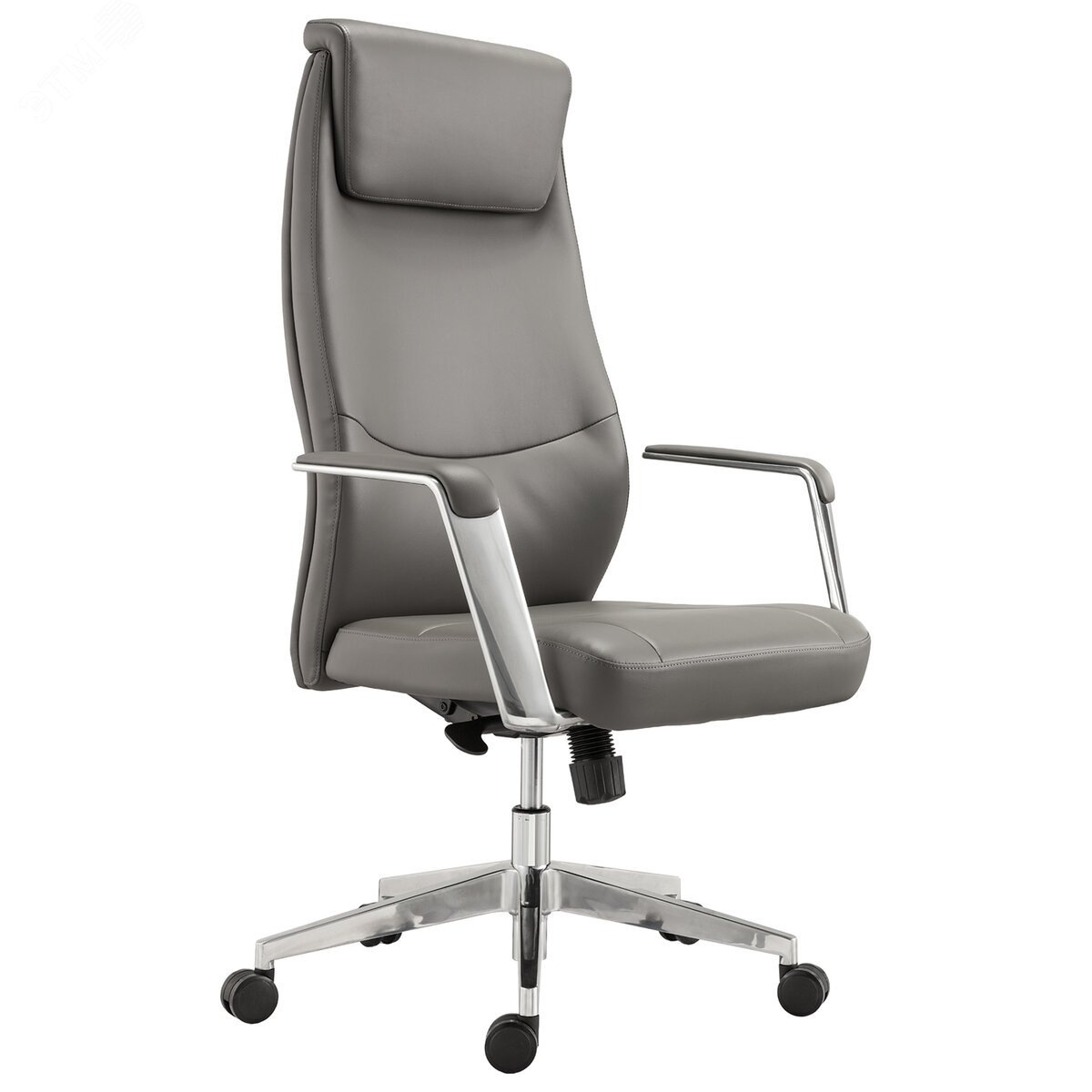 Изображение товара Кресло офисное BRABIX PREMIUM Jazz EX-757, синхромеханизм, алюминий, экокожа, серое, 532490 (шт)