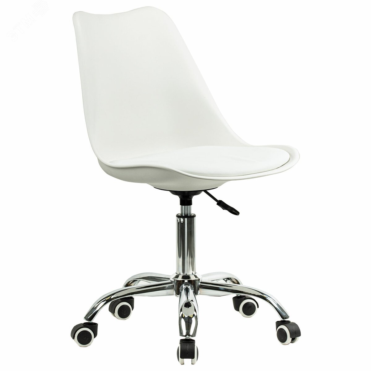 Изображение товара Кресло стул BRABIX Eames MG-310 CH, хром, пластик белый, экокожа белая, 532923 (шт)