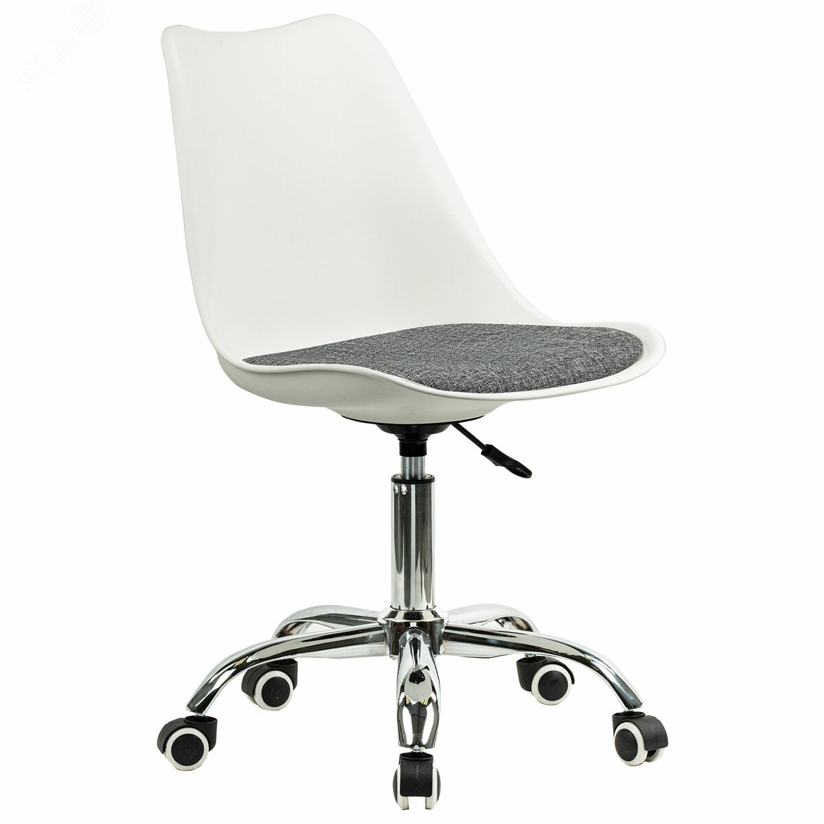 Изображение товара Кресло стул BRABIX Eames MG-310 CH, хром, пластик белый, ткань серая, 532924 (шт)