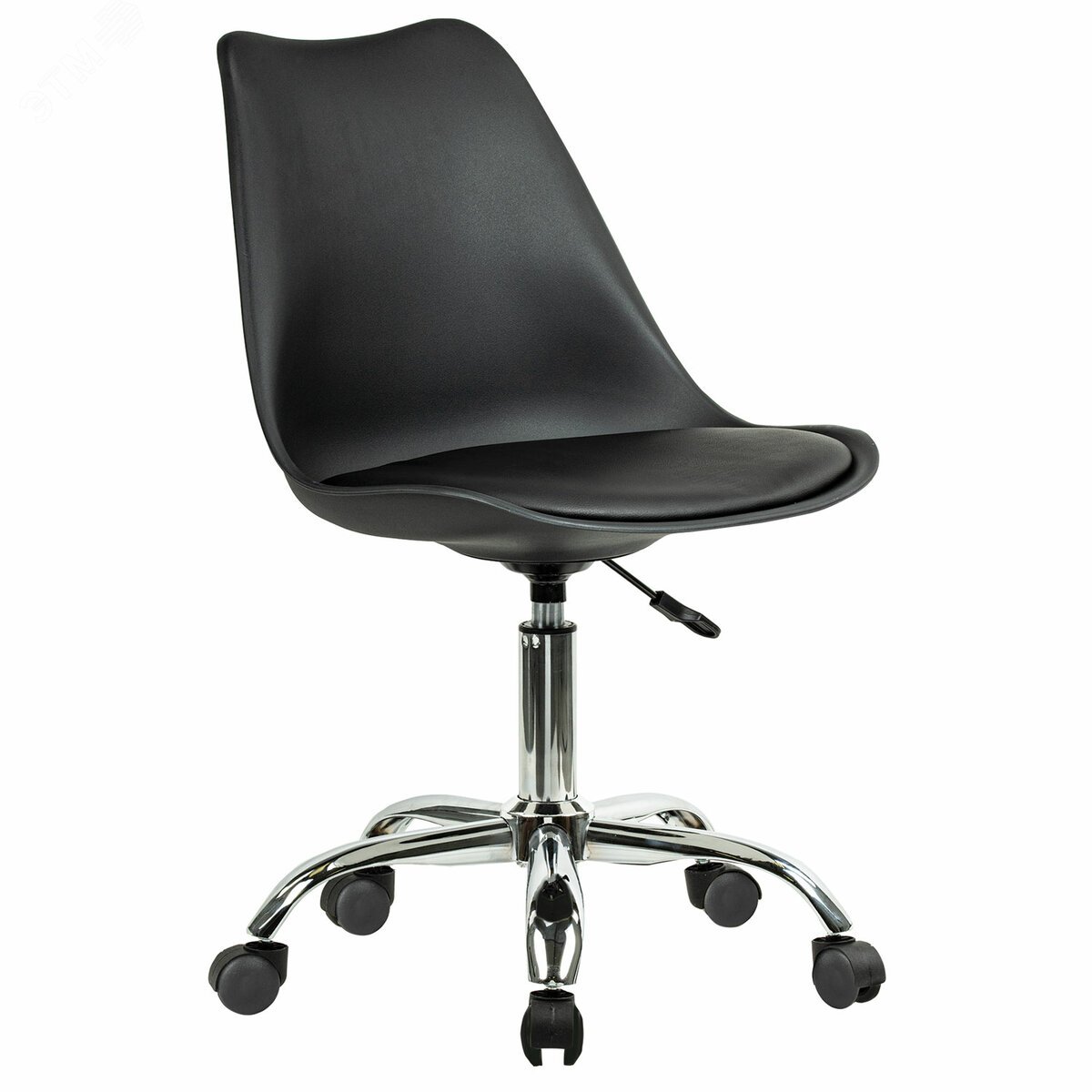 Изображение товара Кресло стул BRABIX Eames MG-310 CH, хром, пластик черный, экокожа черная, 532925 (шт)