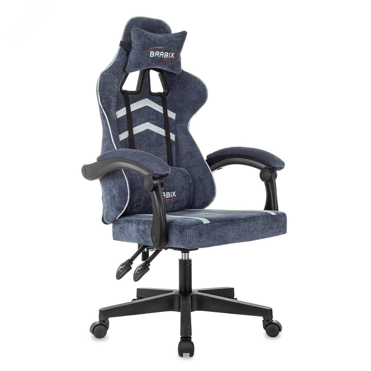 Изображение товара Кресло компьютерное BRABIX Shooter GM-123 тканевое синее с подушками