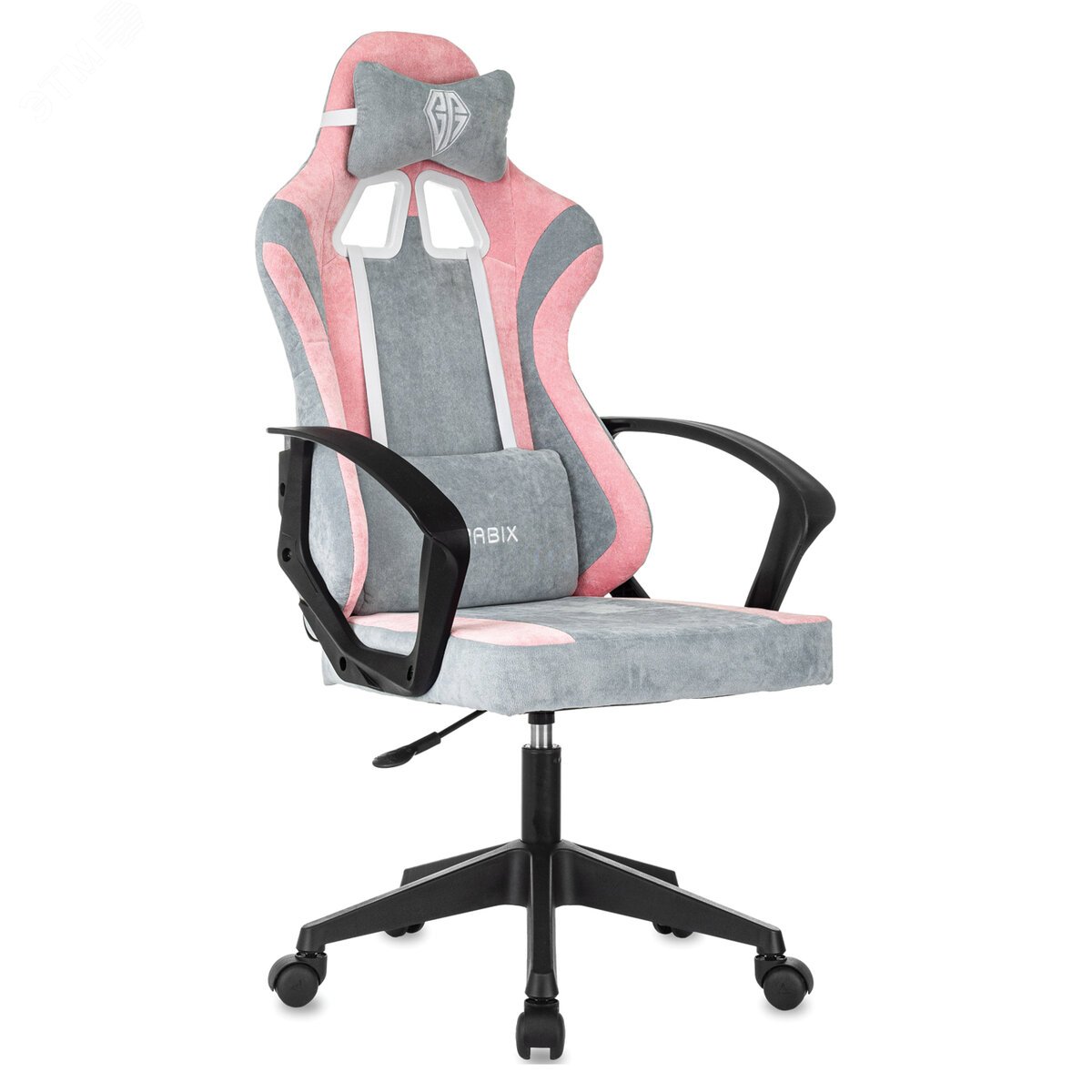 Изображение товара Кресло компьютерное BRABIX Forcer GM-127 с 2 подушками тканевое розовое/серое