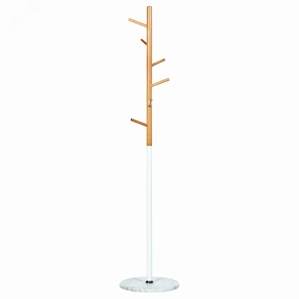 Изображение товара Вешалка-стойка BRABIX CR-1906 на мраморном диске, 6 крючков, белая