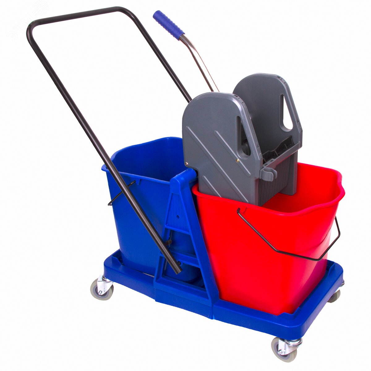 Изображение товара Тележка уборочная с двумя съемными ведрами 23л механический отжим BRABIX