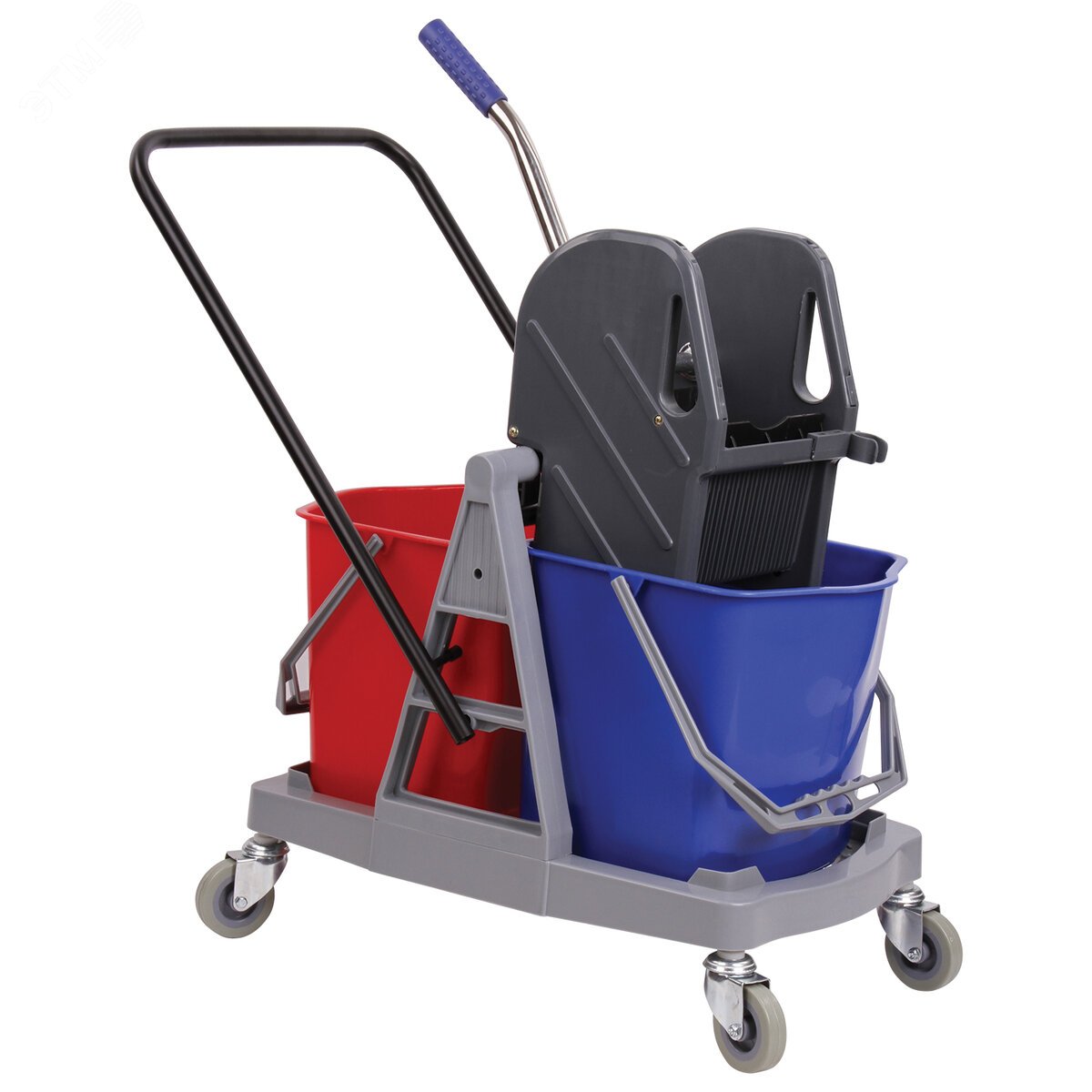 Изображение товара Тележка уборочная с двумя ведрами и механическим отжимом BRABIX