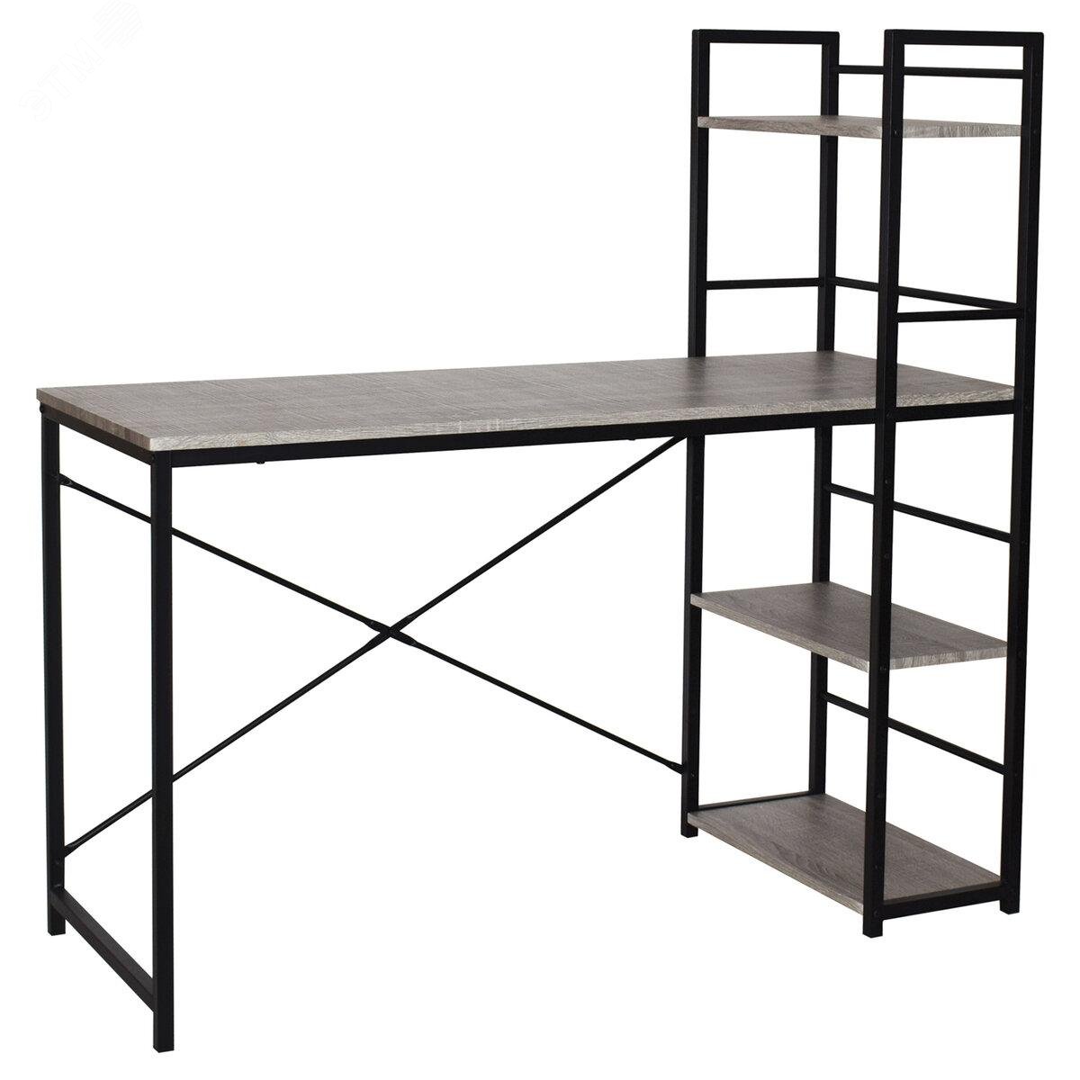 Изображение товара Стол на металлокаркасе BRABIX LOFT CD-005 (1200 х 520 х 1200), 3 полки, цвет дуб антик, 641222 (шт)