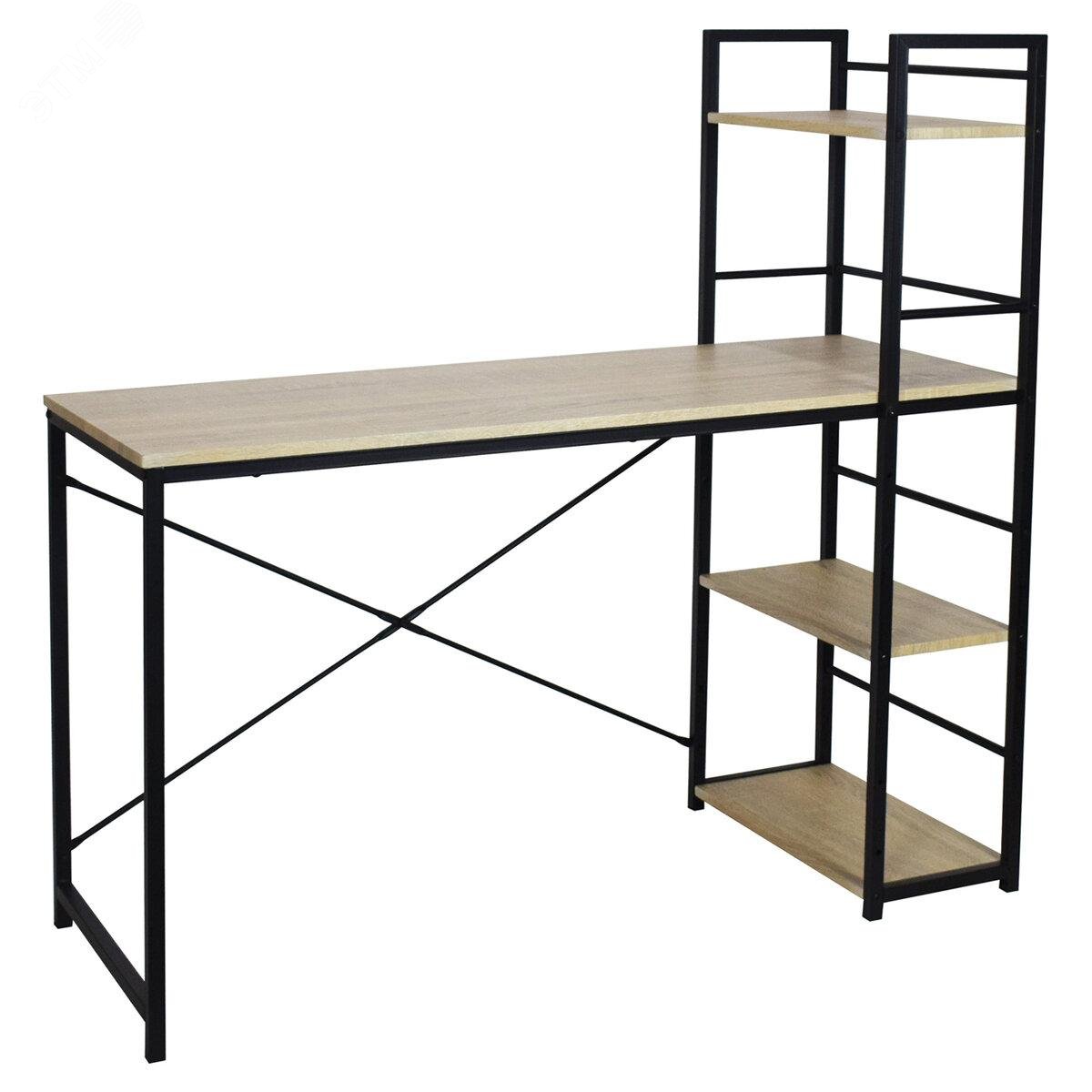 Изображение товара Стол на металлокаркасе BRABIX LOFT CD-005 (1200 х 520 х 1200), 3 полки, цвет дуб натуральный,641223 (шт)