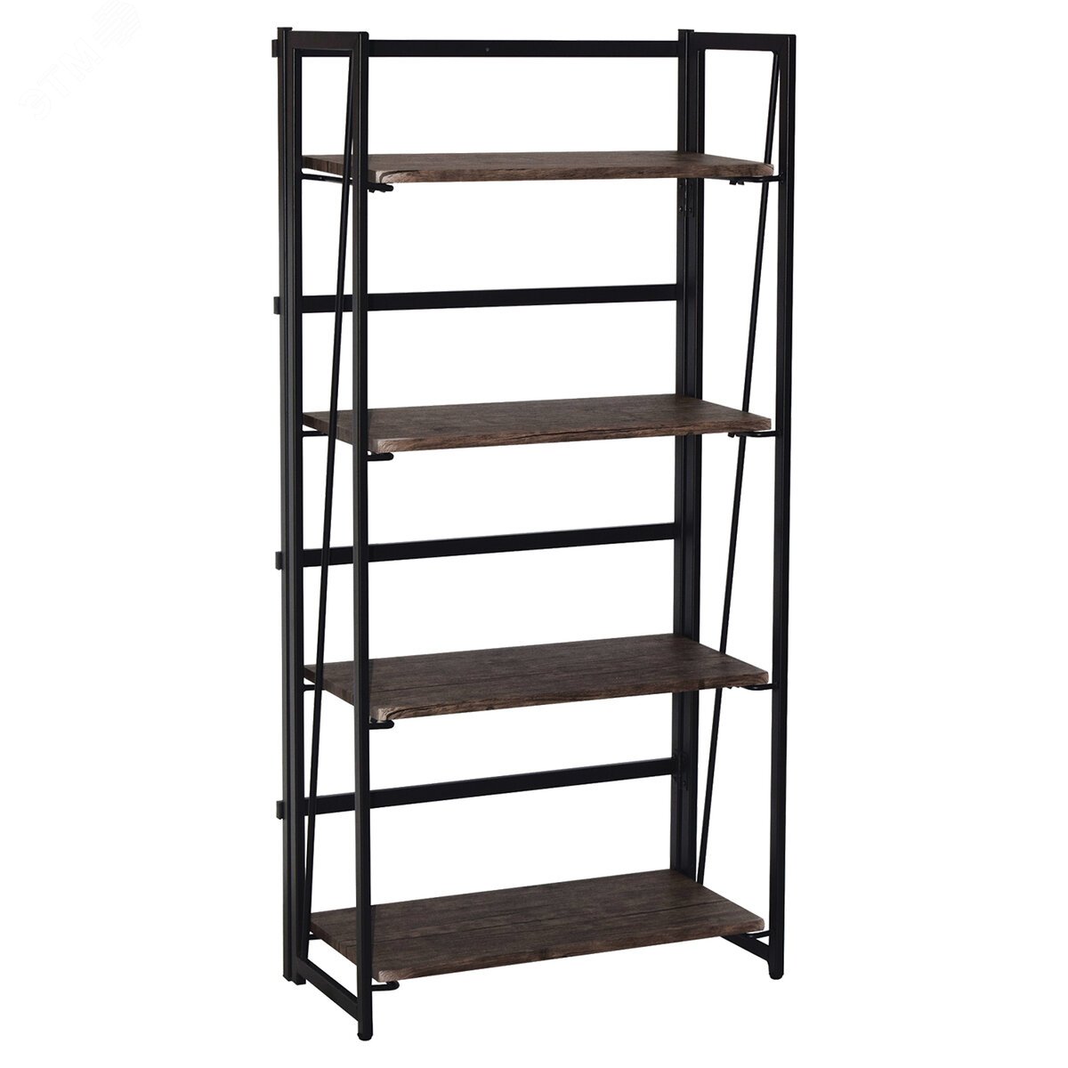 Изображение товара Стеллаж на металлокаркасе BRABIX LOFT SH-001 (ш600 х г300 х в1250мм), складной, цвет морёный дуб, 641228 (шт)