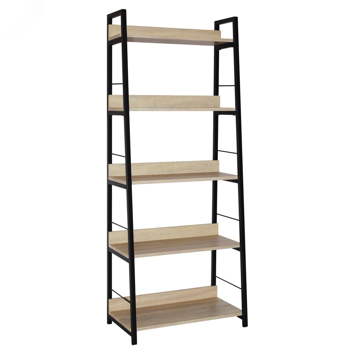 Изображение товара Стеллаж на металлокаркасе BRABIX LOFT SH-003 (ш600 х г350 х в1500мм), 5 полок, цвет дуб натурал.,641236 (шт)
