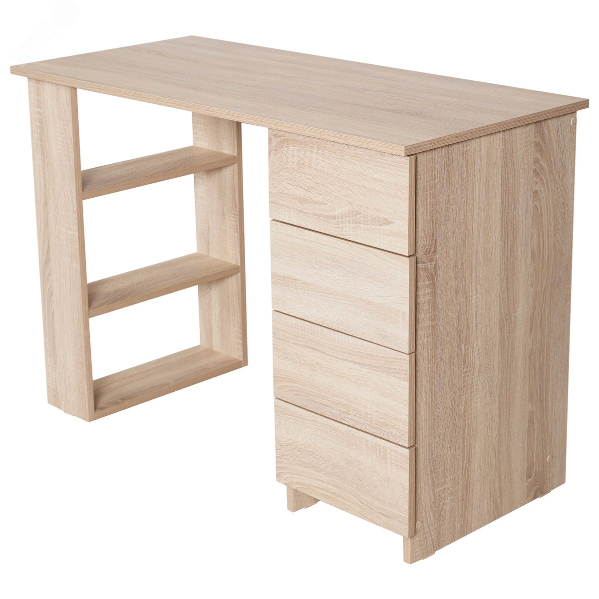 Изображение товара Стол письменный/компьютерный BRABIX Scandi CD-016 (ш1100 х г500 х в750мм), 4 ящика, дуб сонома, 641892 (шт)