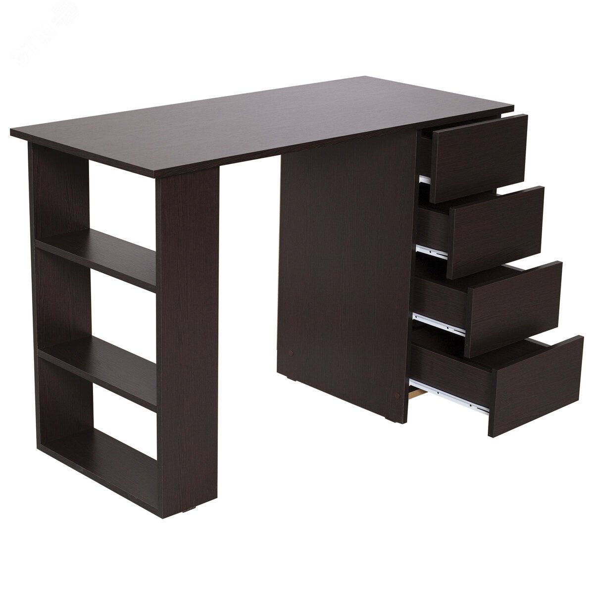 Изображение товара Стол письменный/компьютерный BRABIX Scandi CD-016 (ш1100 х г500 х в750мм), 4 ящика, венге, 641893 (шт)