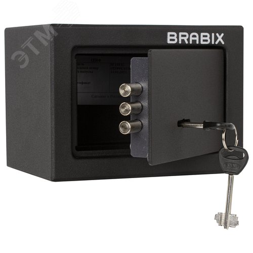 Изображение товара Сейф мебельный BRABIX SF-140KL (в140 х ш195 х г140мм), ключевой замок, черный, 291140 (шт)