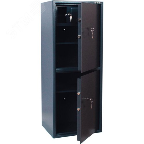 Изображение товара Сейф BRABIX КМ-1200Т/2 (в1200 х ш475 х г400мм,76кг), ключ. замок, трейзер, крепление к стене, 291170 (шт)