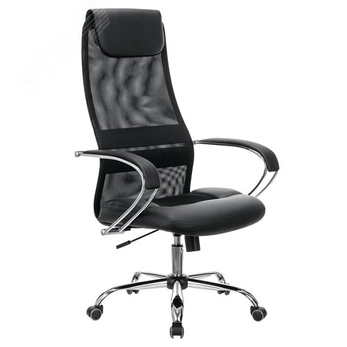 Изображение товара Кресло офисное BRABIX PREMIUM Stalker EX-608 CH, хром, ткань-сетка/кожзам, черное, 532091 (шт)