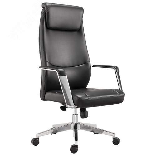 Изображение товара Кресло офисное BRABIX PREMIUM Jazz EX-757, синхромеханизм, алюминий, экокожа, черное, 532489 (шт)