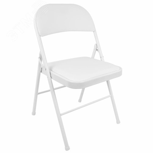 Изображение товара Стул складной BRABIX Golf Plus CF-003 КОМФОРТ, белый каркас, кожзам белый, 532888 (шт)
