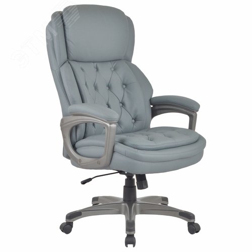 Изображение товара Кресло BRABIX PREMIUM Regal EX-557, НАГРУЗКА до 150кг., пружинный блок, экокожа, серое, 532946 (шт)